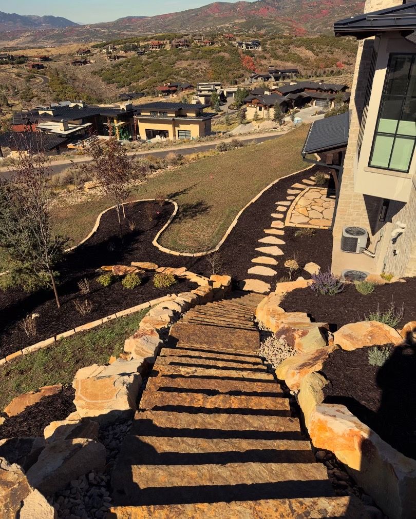 Flagstone steps and walkway at a Park City home