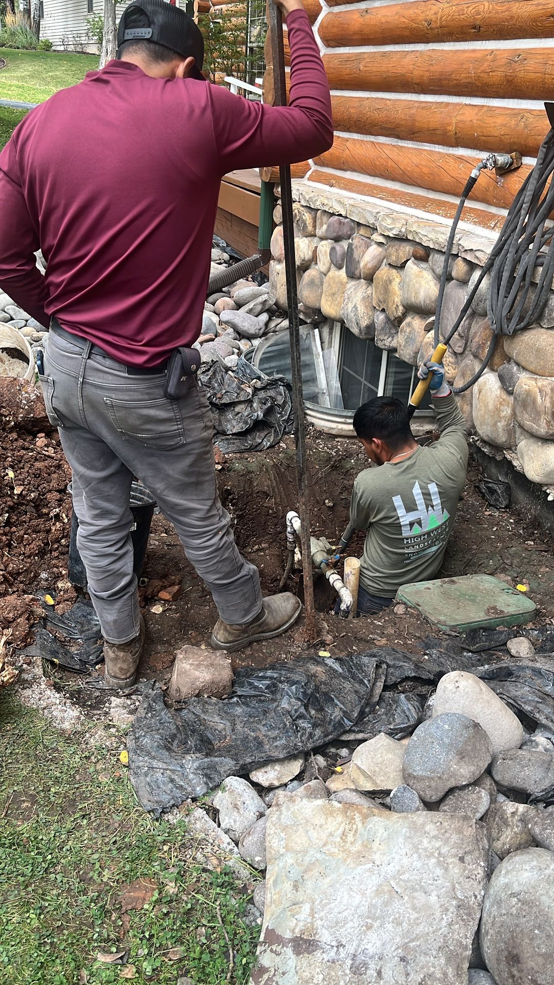 High West crew installing irrigation at a Park City home